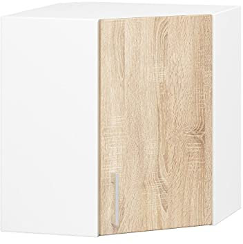 3xE Living Küchenhängeschrank Cansaro 60 cm, 2 Türen, Sonoma Weiß, 60 x 30,5 x 58 cm