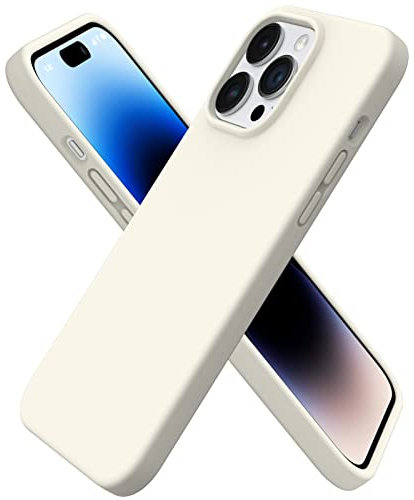 ORNARTO Compatible with iPhone 14 Pro Max Case 6.7, Slim Liquid Silicone 3 Layers Full Covered Soft Gel Rubber Case Cover-Starlight