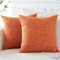 Artscope 2er Set Kissenbezug Einfarbig Wurfkissenbezug Leinen Kissenbezüge Moderne Dekokissen Kissenhülle Set Kissen Fall für Sofa Schlafzimmer Zuhause Dekor 50x50 cm Orange