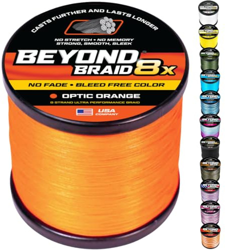 Beyond Braid Geflochtene Angelschnur, Abriebfest, Nicht dehnbar, super stark, Camouflage-Schaum, Blau, Weiß, Grün, Rosa, Blau, 4 Stränge, 8 Stränge
