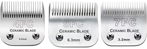 Cosyonall 3pcs Ersatzklinge für Hundepflege, kompatibel mit Andis-Schermaschinen, Karbonstahl, abnehmbare Keramik, scharfe Kante, auch kompatibel mit Wahl/Oster Hundeknipsern