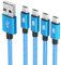 JAMEGA – Premium Micro USB Kabel | [4 Pack 0,5M 1M 2M 3M] Nylon geflochtenes USB Ladekabel Datenkabel für Micro USB Geräte | robuster Stecker kein Kabelbruch – Blau