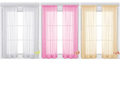 HOMSFOU Tende Trasparenti in Voile Rosso 100x200 Cm, Tessuto Tulle Leggero, Filtro Luce Naturale e Privacy Per Soggiorno, Camera Da Letto, Cucina