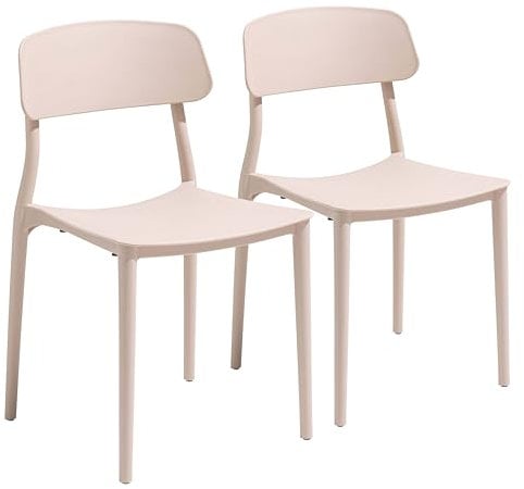 Oviala Set di due sedie in polipropilene rosa