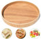 PRITOK Bandeja redonda de madera para servir: 30 cm, bandeja decorativa, bandeja de madera, bandeja redonda, bandeja de madera, bandeja decorativa, bandeja de bambú, bandeja de comedor, para vino,