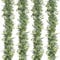 DEMIUKO 4 Stück Eukalyptus Girlande Künstliche Blumen Girlande mit Schleierkraut Silberdollar Blätter Girlande Grün Hängepflanzen Reben Dekogirlande für Zuhause Hochzeit Zeremonie Tisch Läufer Deko