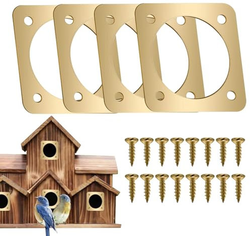 Zwxqe Metal Bird House Guard, 4 Pack Multicolor, Protects Eastern Bluebird Nest Boxes, Copper Finish, Weather-Resistant, Easy Installation
