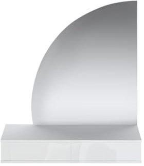 Vente-unique-Toeletta sospesa con specchio con LED 2 cassetti Bianco lucido JINEZA