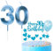 Bolosa 30th Birthday Candles Set, Number 30 Candle, 30th Birthday Decorations for Girls Boys Party, Wedding Anniversary (Blue, Number 30)