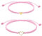 Mutter Tochter Armband Mutter Tochter Passend dazu Einstellbar Herz Armbänder 2er Set Rosa String Muttertag Geburtstag Geschenk für Mutter Tochter Freund Schwester
