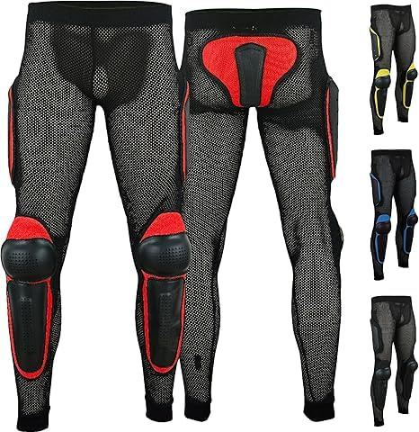 German Wear Schutz-Hosen für Erwachsene, atmungsaktive Stretch-Armor-Ausrüstung für Motorrad, Motocross und Skateboarding (DE/NL/SE/PL, Alphanumerisch, 3XL, Regular, Regular, Rot)