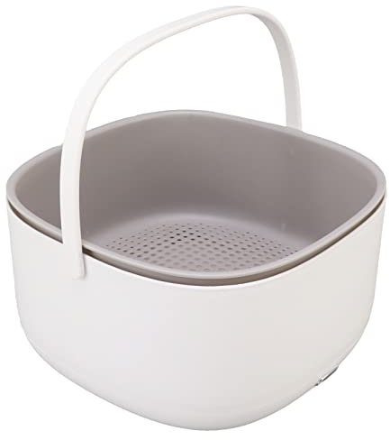 Lavadora De Frutas Y Verduras De 360 Grados, Lavadora De Frutas Ultrasónica Dispositivo Limpiador De Verduras PP con Cesta De Drenaje para Frutas Frijoles Verduras 23x23x13cm