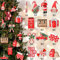Wenearn 36PCS Christmas Decorations,Traditional Christmas Tree Decorations,Mini Wooden Candy & Car & Santa Christmas Hanging Decorations for Xmas TreeHoliday Home Party Festive Season Birthday Gifts