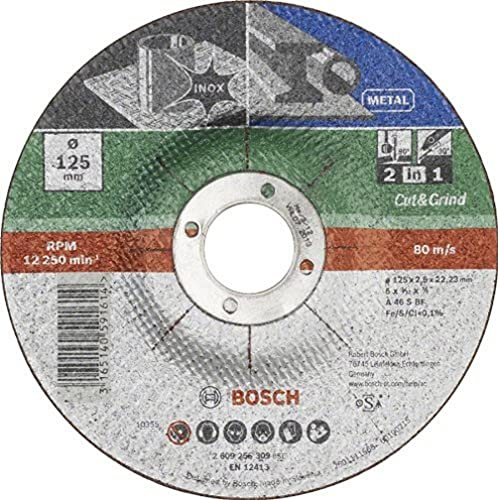 Bosch Home and Garden 2609256309 DIY Trennscheibe Inox/Metall 125 mm x 2.5 mm gekröpft (Packung mit 10)