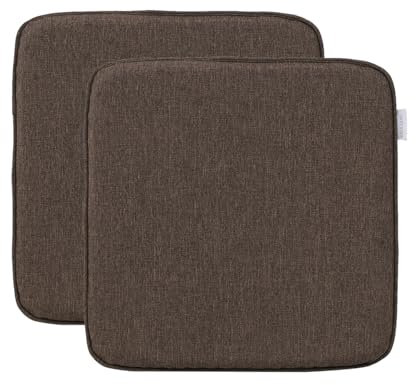 RACE LEAF 2er Set 40,5x40,5 cm Memory Foam Slow Rebound Sitzkissen Indoor Household Sitzkissen Wasserfeste Oberfläche und rutschfeste Unterseite Schwarz (Dunkelbraun)