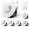 Sweier LED Einbaustrahler 6er Set, Dimmbar IP65 Deckenstrahler GU10, Warmweiß 3000K 5W 230V 430lm Einbauleuchten Wasserdichte Deckenspots mit 10-100% Dimmbereich für Bad Küche & Wohnzimmer