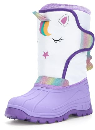 Winterschuhe Kinder Schneestiefel Gefütterte Gummistiefel Wasserdicht Warm | Winterstiefel, Gefüttert, Gummistiefel, Klettverschluss, TPR, Wasserdichte, Rutschfest, Thermo, Funkelnd, Mädchen Jungen