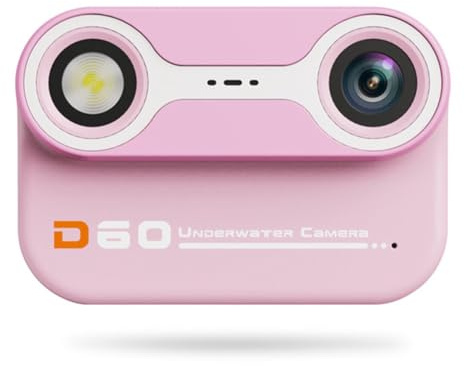 Iouaer Waterproof Child Camera Underwater Camera 3 Meters Waterproof Before and After Dual Camera Swimming Outdoor,Pink