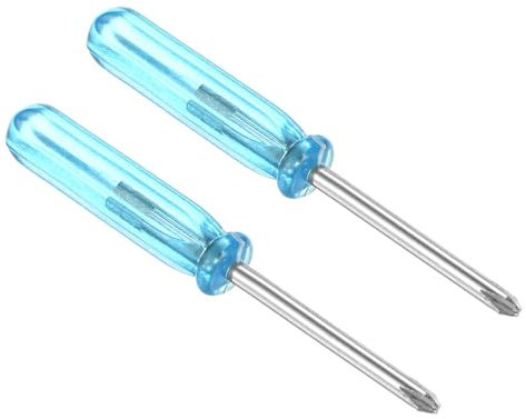 TOP-VIGOR 2pcs Mini Phillips Screwdriver 2mm Cross Head 45mm Length, Small Precision Screwdrivers with Non-Slip Handle for Electronics, Glasses, Watch, Computer and Small Appliance Repair
