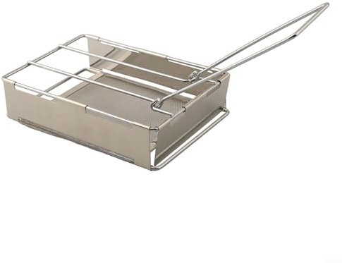 Camping Toaster, Outdoor Edelstahl Toaster, Camping Toaster für Gasherd Top, Faltbarer Handtoaster für Camping Rucksackreisen