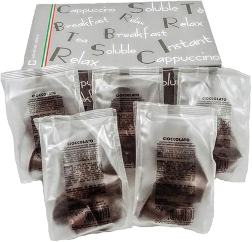 Bonini Hot Chocolate 100% Italian Coffee Pods (Pack of 5, Total 50 Pods) (Smooth and Creamy)