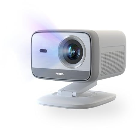 Philips Neopix 444 Proiettore 4K Risoluzione nativa 1080p 500 Lumen ANSI Stereo Sound 10W Auto Focus Auto Keystone Cavo HDMI a USB-C Incluso Bianco