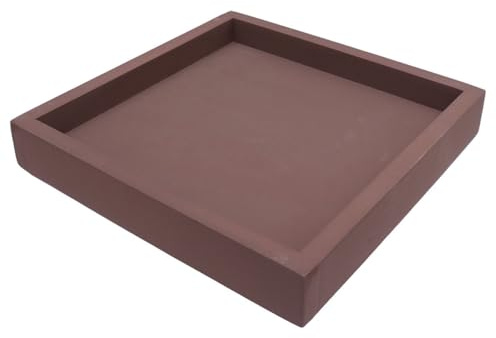 Quadratische Topfplatte aus Kunststoff, Verstärkt, Kaffeefarben | Blumentopf und Vase, für Innen und Zuhause, Dicke Ausführung, Fein Verarbeitet
