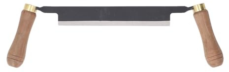 TARSHYRY 8 Inch Straight Draw with Sheath, Dual Handle Bark Scraper for Wood Carving and Debarking Projects
