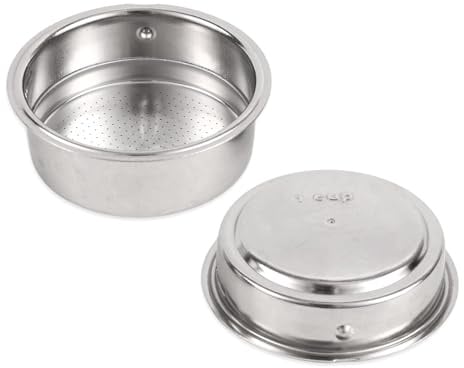 2pcs 51mm Portafilter Basket, Stainless Steel Pressurized Espresso Coffee Filter Basket for 51mm Espresso Machines (1 Cup + 2 Cup Capacity)