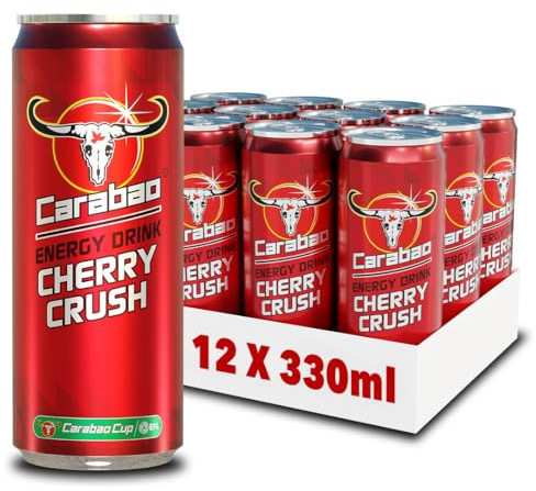 Carabao Energy Drink Cherry Crush • 12 x 330ml Cans Case • Low Calorie