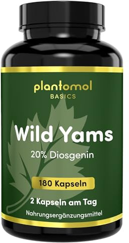 Yamswurzel Kapseln hochdosiert - Wild Yams Kapseln - plantomol® Basics | Wild Yams Extrakt Kapseln - 880mg pro Tag - 3 Monatsvorrat - Alternative zu Wechseljahre Kapseln