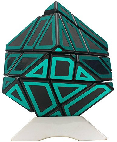 HJXDtech-Neuer unregelmäßiger magischer Würfel !! Ninja Geist Cube Lernspielzeug Twist Zauberwürfel Deformierte 3x3x3 Speed Puzzle Würfe mit Hollow Aufkleber und Würfel Stand (A)