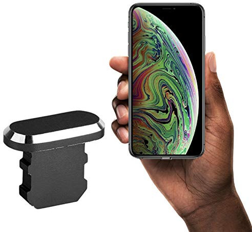 innoGadgets® Dust protection plug compatible with iPhone X/Xs/Xr/11/11Pro/SE/12/12Pro/13/13Pro/14/14Pro | Dust plug, protection for Lightning connector | Aluminium | Black