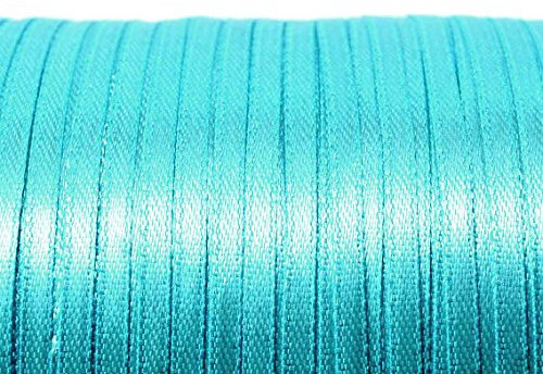Satinband in aquamarine 3 mm 10 m von Vintageparts DIY-Schmuck Satin Band Bänder Geschenkband Deko Dekoband