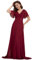 Ever-Pretty Vestito da Damigella Donna Stile Impero Linea ad A Scollo a V Maniche Corte Lungo Borgogna 50