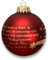 °° rote Christbaumkugel mit Vers Lk 2,10-11 ...aus der Weihnachtsgeschichte, 7cm