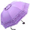 WANLIAN Sonnenschirm mit Prinzessinnen-Spitze, Vintage-Stil, Spitze, UV-Sonnenschirm, faltbar, 3D-Blumenstickerei, Regenschirm, 3 Stück, blau, regnerische Tage, verschneite Tage, sonnige Tage sind