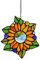Tokira Tiffany Style Sonnenblumenglas Ornament SunCatcher Glasfenster, 6 1/2x 6