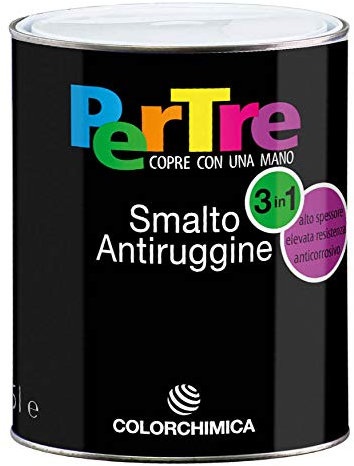 SMALTO ANTIRUGGINE PER TRE - FERRO, LEGNO E NAUTICA (0,750 ml, GRIGIO ARGENTO)