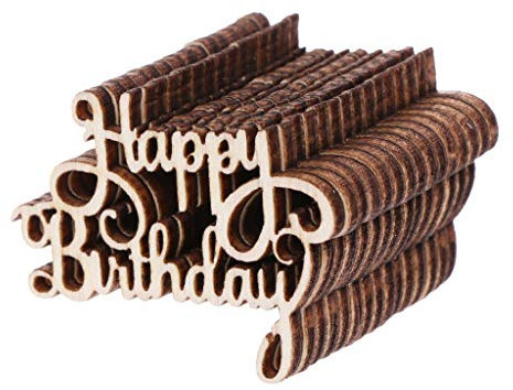 Analysisty 15 Stück Holz Happy Birthday Tischkonfetti, Word Happy Birthday Konfti, Holz Party Dekorationen
