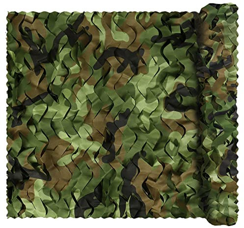 Sensong Tarnnetz Camouflage Netz Woodland 1.5 x 5 M Armee Tarnung Net für Deko Waldlandschaft Jagd Sichtschutz Sonnenschutz Outdoor Camping Garten