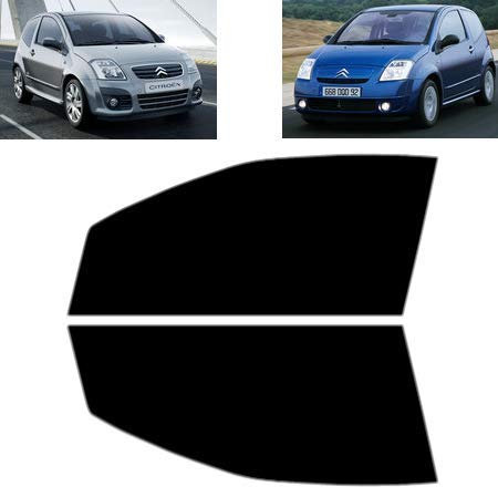 Passgenaue Tönungsfolie für-Citroen C2 3-Türen 2003-2010 - Vordere Seitenscheiben (50% Hellschwarz)
