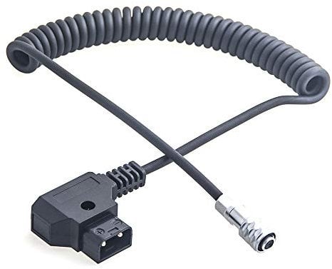 DF DIGITALFOTO D Tap Stromkabel Weipu 2 Pin Buchse auf P TAP Power Spiralkabel für Blackmagic Cinema Camera 4K/6K/Pro Power Bank Supply Adapter, Kompatibel mit Gold Mount/V-Mount Akku