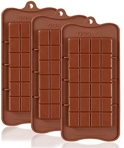 Pritogo Schokoladenform (3er-Set) brechbare Silikonform Backform Flexible Form für DIY Schokolade Bonbons Pralinen Energieriegel Tortendeko