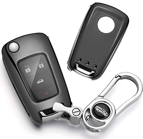Coque de protection pour clé de voiture Opel, Opel et Holden, en TPU avec porte-clés, compatible avec Corsa/Astra/Mokka/Sport/Cruze/Vectra/Zafira/Merica, etc. – Noir