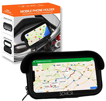 Porta cellulare moto da bici Impermeabile custodia protettiva valido per smartphone fino a 7,2 Visiera antiriflesso fissaggio al manubrio a doppia vite Fodera antipioggia porta telefono moto bici