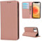 Copmob Phone Case iPhone 12 Mini,Flip Genuine Leather Wallet Case,[4 Slots][Magnetic closure][With Lanyard],Protective Cover Case for iPhone 12 Mini - Pink