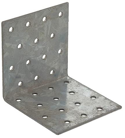 (Multi Sizes & Packs) Angle Brackets Heavy Duty Galvanised Corner Brace Ideal for Shelf’s, Timber, Metal Outdoor & Indoor (5, 80mm x 80mm x 80mm)