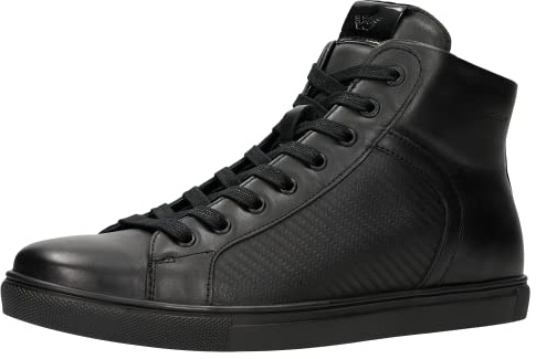 WOJAS - Sneaker Knöchelhoch | Turnschuhe für Männer | Schuhe aus Leder | Freizeitschuhe | Bequem | Schwarz 24026-71