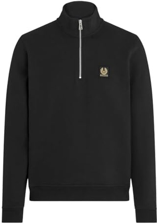 Belstaff Quarter Zip Sweat Top in Black XL